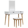 vidaXL Sminkebordsett FAUSKE 3 stk. Hvit 100 x 50 x 143 cm