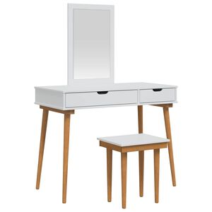 vidaXL Sminkebordsett FAUSKE 3 stk. Hvit 100 x 50 x 143 cm