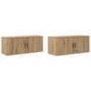 vidaXL Veggmontert TV-hylle sett 2 pcs Artisan Eik Konstruert tre