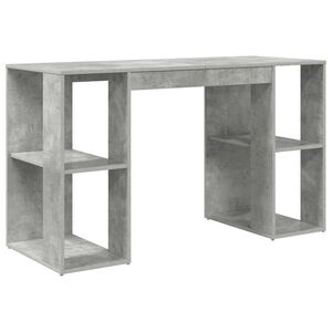vidaXL Skrivebord Betonggr&aring; Konstruert tre 130 x 50,5 x 75 cm