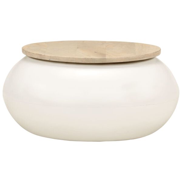 vidaXL Salongbord hvit 51x51x27 cm heltre mango