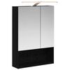vidaXL Baderomsspeilskap Svart Eik 50 x 14,5 x 70 cm Konstruert tre