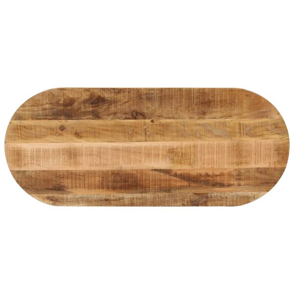 vidaXL Bordplate 120x60x2,5 cm oval grovt heltre mangotre