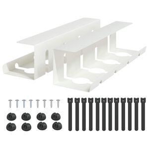 vidaXL Bordplate for kabelh&aring;ndtering 2 stk. Hvit 43 x 12 x 10 cm St&aring;l