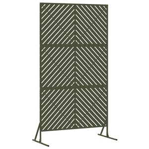 vidaXL Personvernsvegg 100 x 50 x 180 cm St&aring;l Olivengr&oslash;nn