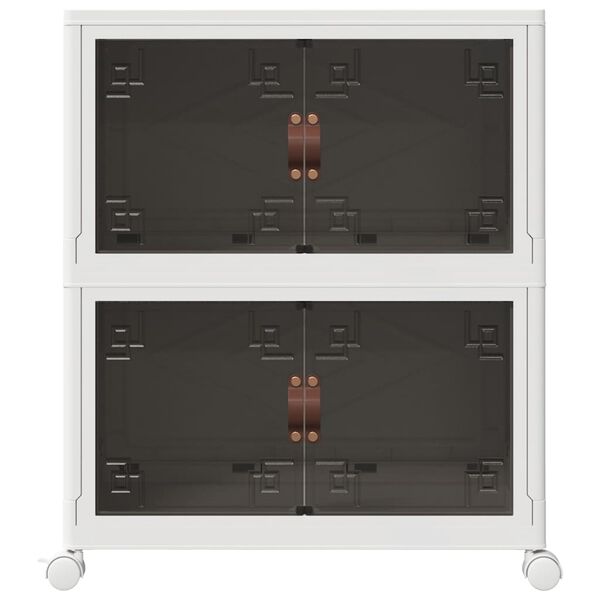 vidaXL Oppbevaringsboks stablebar med hjul 2-lags 75 L 64x40x76 cm
