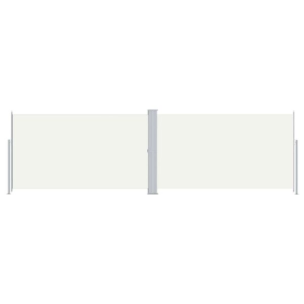 vidaXL Uttrekkbar sidemarkise 180x600 cm kremhvit