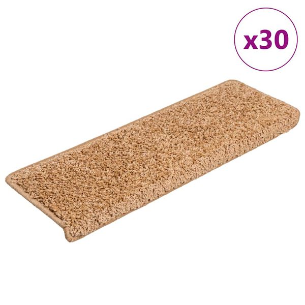 vidaXL Trappematter 30 stk 65x21x4 cm beige rektangul&aelig;r kant