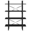 vidaXL Bokhylle 4 nivåer svart 100x30x140 cm konstruert tre