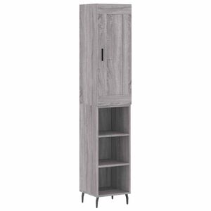 vidaXL Highboard gr&aring; sonoma 34,5x34x180 cm konstruert tre