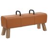 vidaXL benk Brun 110 x 30 x 45 cm Ekte L&aelig;r