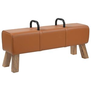 vidaXL benk Brun 110 x 30 x 45 cm Ekte L&aelig;r