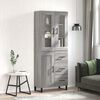 vidaXL Highboard gr&aring; sonoma 69,5x34x180 cm konstruert tre
