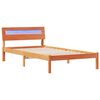 vidaXL Sengestamme med hodegjerde Vokset Brun 90 x 190 cm Massiv furu