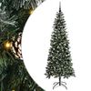 vidaXL Kunstig juletre Gr&oslash;nn 210 cm PVC, plast og st&aring;l