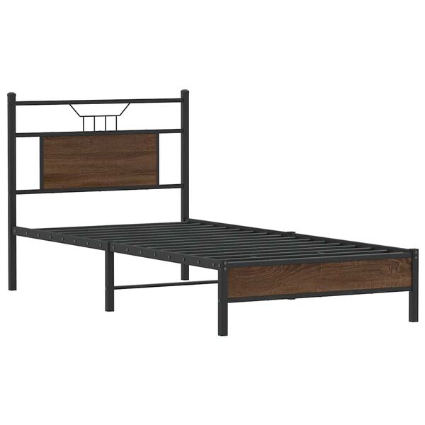vidaXL Sengeramme uten madrass brun eik 90x200 cm konstruert tre