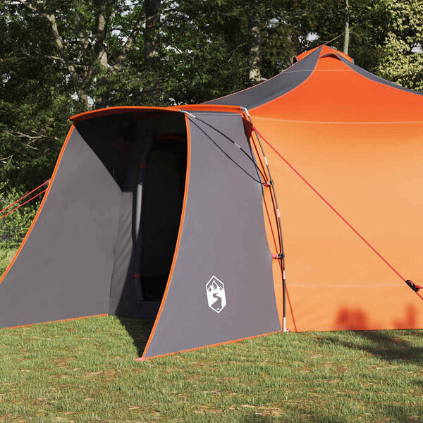 vidaXL Tipi telt med tak Gr&aring; og Oransje 492 x 492 x 275 cm stoff