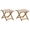 vidaXL Hage Stol 2 pcs Solid Eucalyptus Tre Beige