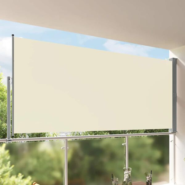 vidaXL Uttrekkbar sidemarkise 160 x 300 cm kremhvit