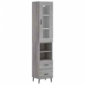 vidaXL Highboard gr&aring; sonoma 34,5x34x180 cm konstruert tre
