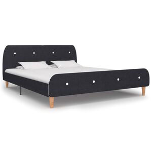 vidaXL Sengeramme uten Madrass M&oslash;rkegr&aring; Stoff 150x200 cm