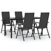 vidaXL Hagespisegruppe 5 deler svart polyrotting