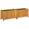 vidaXL Plantekasse med foring 153x38,5x50 cm helte akasie
