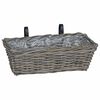 vidaXL Hengende Plantekurv 2 pcs Gr&aring; 48 x 22 x 15 cm Lacak Rattan