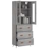 vidaXL Highboard gr&aring; sonoma 69,5x34x180 cm konstruert tre