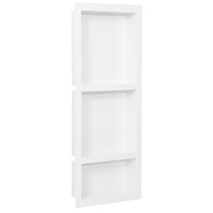 vidaXL Veggnisjer til dusj med 3 rom h&oslash;yglans hvit 41x99x9 cm