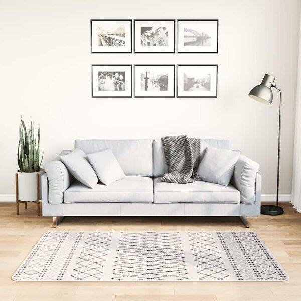 vidaXL Vaskbart teppe 80x150 cm svart og hvit sklisikker