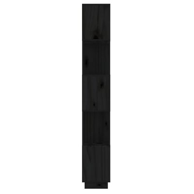 vidaXL Bokhylle/romdeler svart 51x25x163,5 cm heltre furu