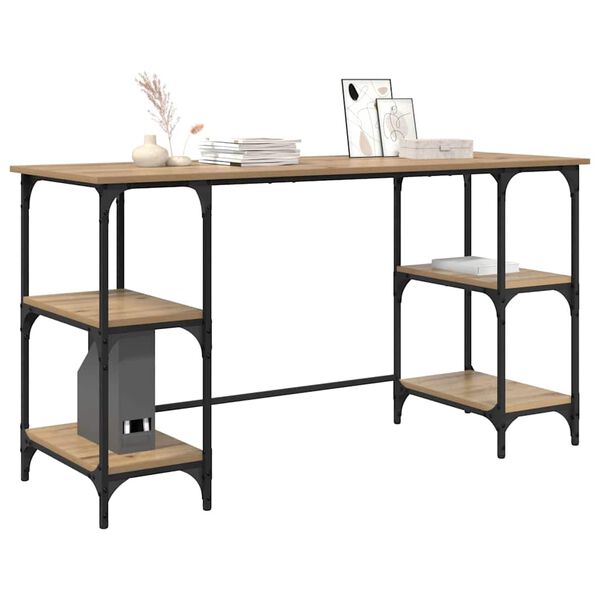 vidaXL Skrivebord Artisan Eik 140 x 50 x 75 cm Konstruert tre