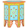 vidaXL H&aring;ndmalt sidebord flerfarget 38x33x42 cm heltre mango