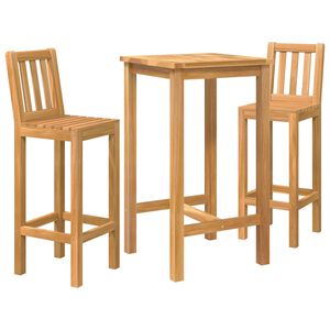 vidaXL Ute Barsett 3 stk. Ubehandlet Massivt Teaktre