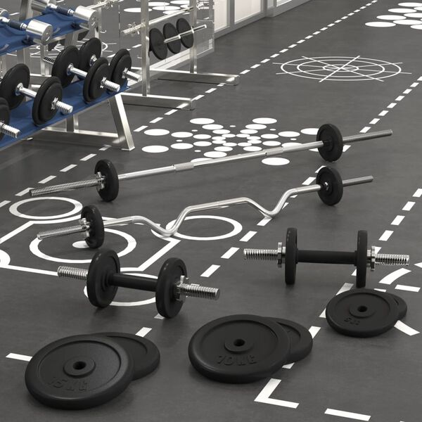 vidaXL Vektstang og manual med skiver 120 kg st&oslash;pejern