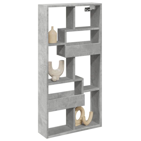 vidaXL Veggskap betonggr&aring; 50x15x100 cm konstruert tre