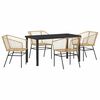 vidaXL Hage Spisegruppe 5 stk. Brun polyrotting