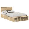 vidaXL Sengestamme med hylle Sonoma eik 120 x 190 cm Konstruert tre