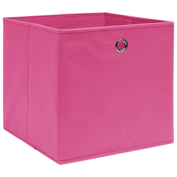 vidaXL Oppbevaringsbokser 4 stk uvevd stoff 28x28x28 cm rosa