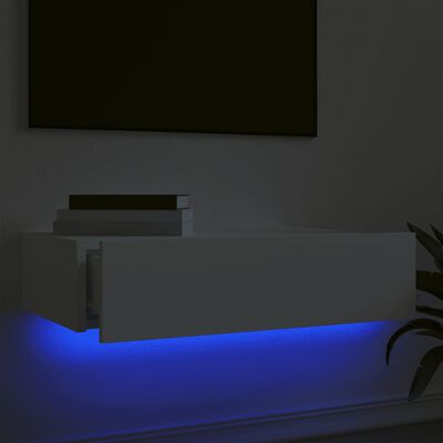 vidaXL TV-benk med LED-lys hvit 60x35x15,5 cm
