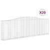 vidaXL Gabionkurver buede 20 stk 400x30x120/140 cm galvanisert jern