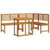 vidaXL Hagebenk Set 3 pcs Brun Solid akasietre