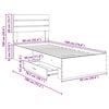 vidaXL Sengestamme med skuff med hodegjerde med lagring Konstruert tre