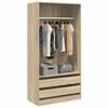 vidaXL Garderobe sonoma eik 100x50x200 cm konstruert tre