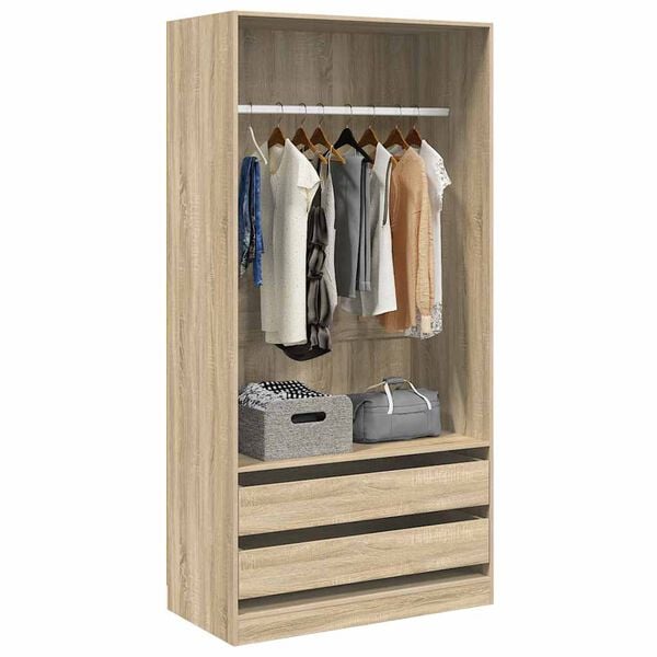 vidaXL Garderobe sonoma eik 100x50x200 cm konstruert tre