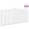 vidaXL Gabionkurver buede 10 stk 400x30x160/180 cm galvanisert jern
