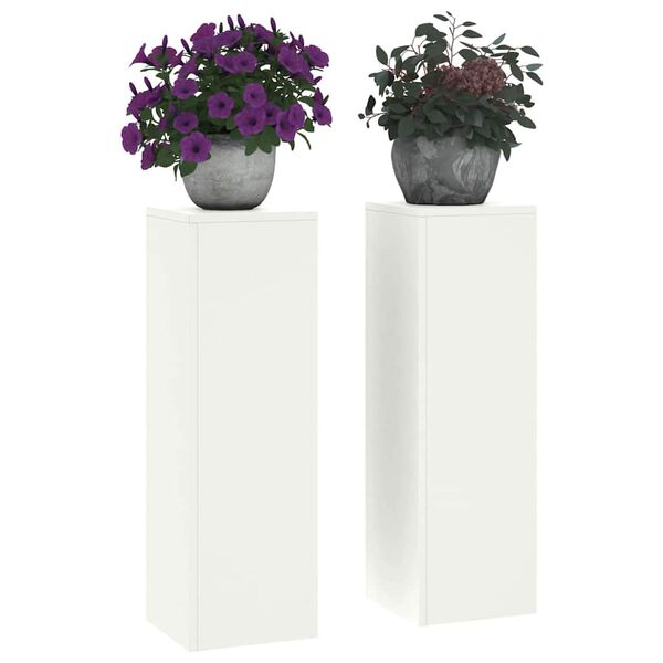 vidaXL Planteholder 2 pcs Hvit 24 x 24 x 75 cm Stål