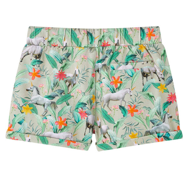 Barneshorts med snor lysekaki 104