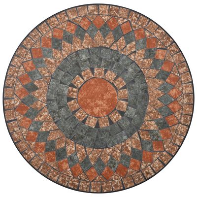 vidaXL Mosaikkbistrobord oransje/grå 60 cm keramikk
